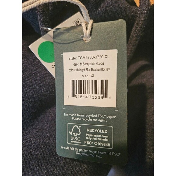 TENTREE WINTER SASQUATCH HOODIE XL- Midnight Black Heather/Hcky - New With Tags - Picture 6 of 8